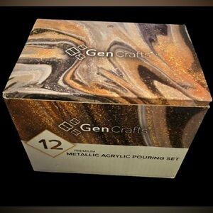GenCrafts Premium Metallic Acrylic Pouring Paint Set 12 Metallic Colors